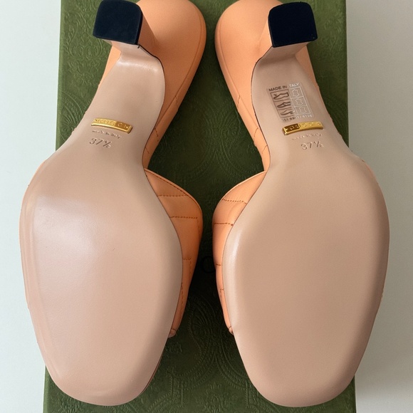 size 40 - GUCCI GG MARMONT DOUBLE G Sandals slide peach pink - Picture 4 of 9